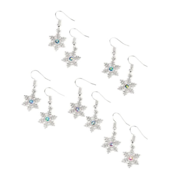 Paparazzi Starlet Shimmer Winter Christmas Kids Earrings 5 pack - Picture 1 of 1